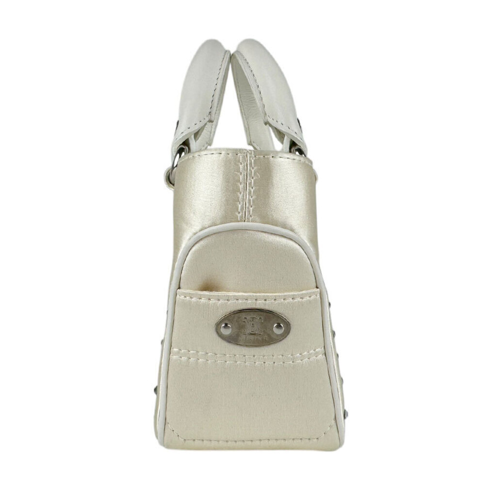 Celine Boogie Bag White Satin Leather